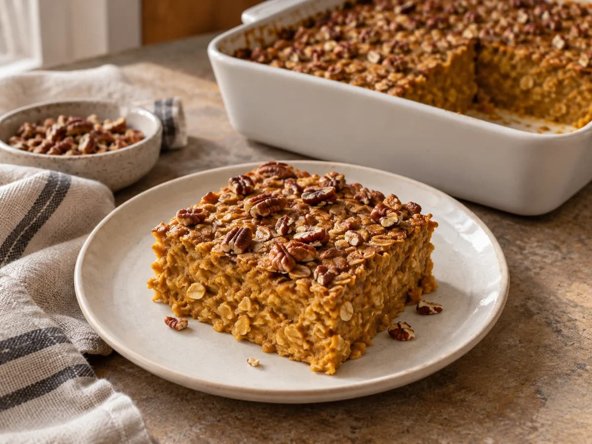 Pumpkin Pecan Baked Oatmeal