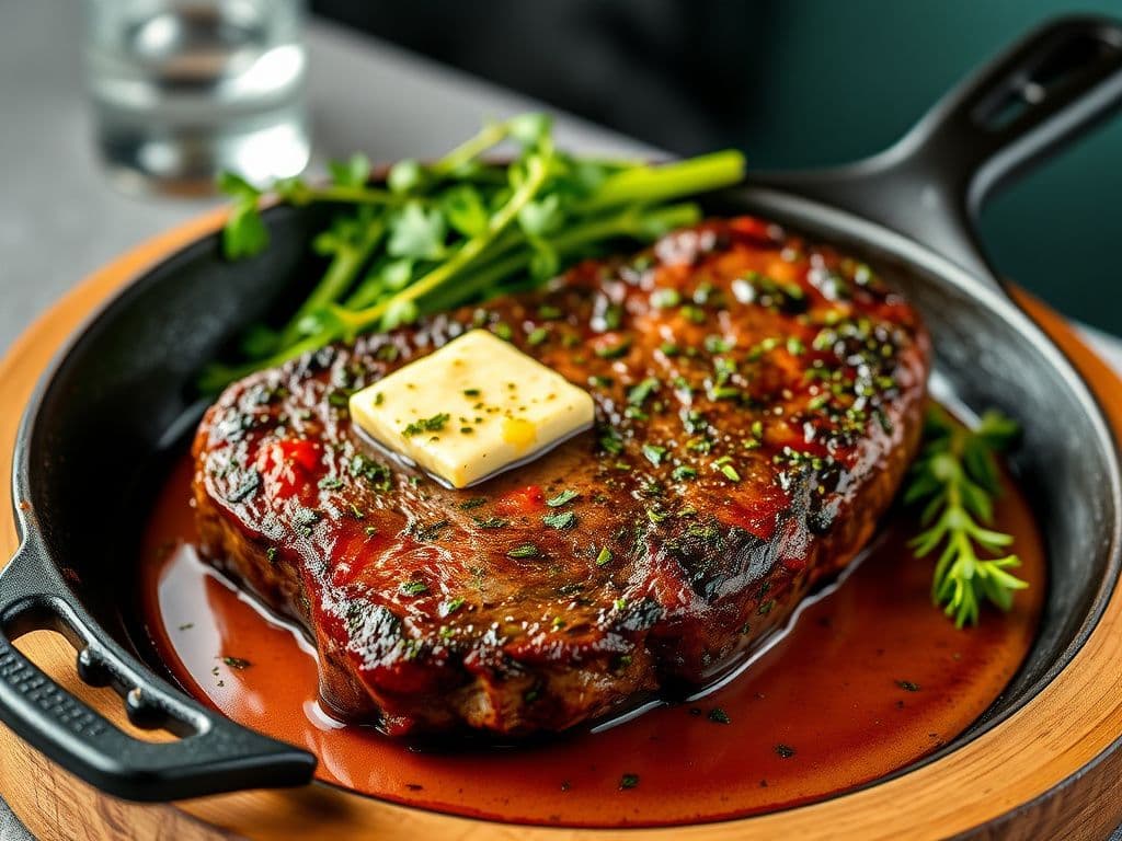 Cast-Iron Ribeye Steak with Herb Butter