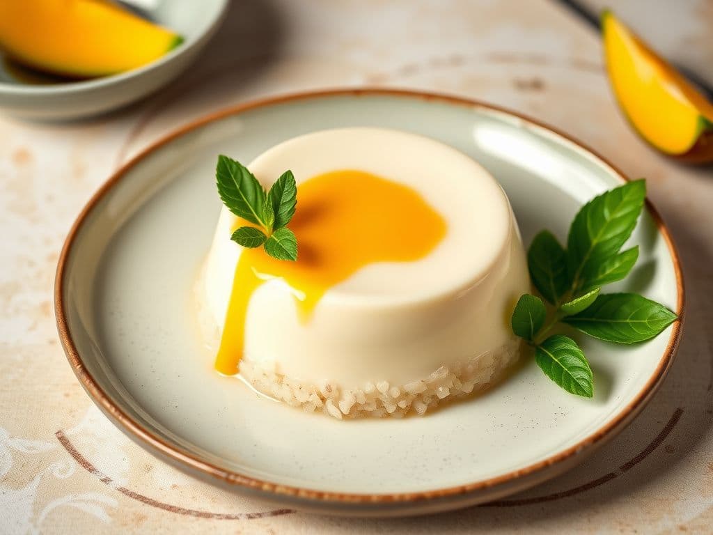 Mango Sticky Rice Panna Cotta