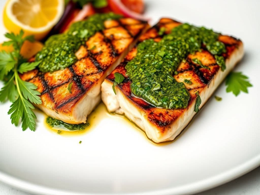 Grilled Swordfish Steaks with Fresh Chimichurri
