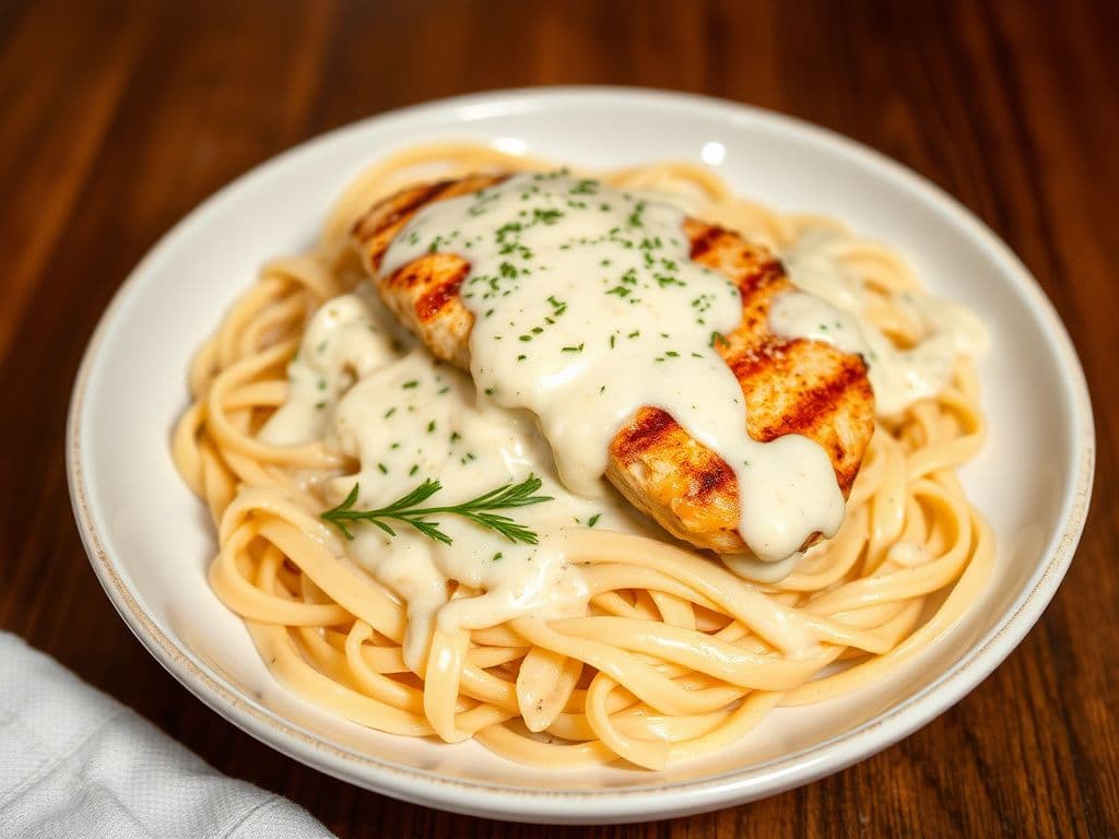 Chicken Fettuccine with Homemade Alfredo Sauce