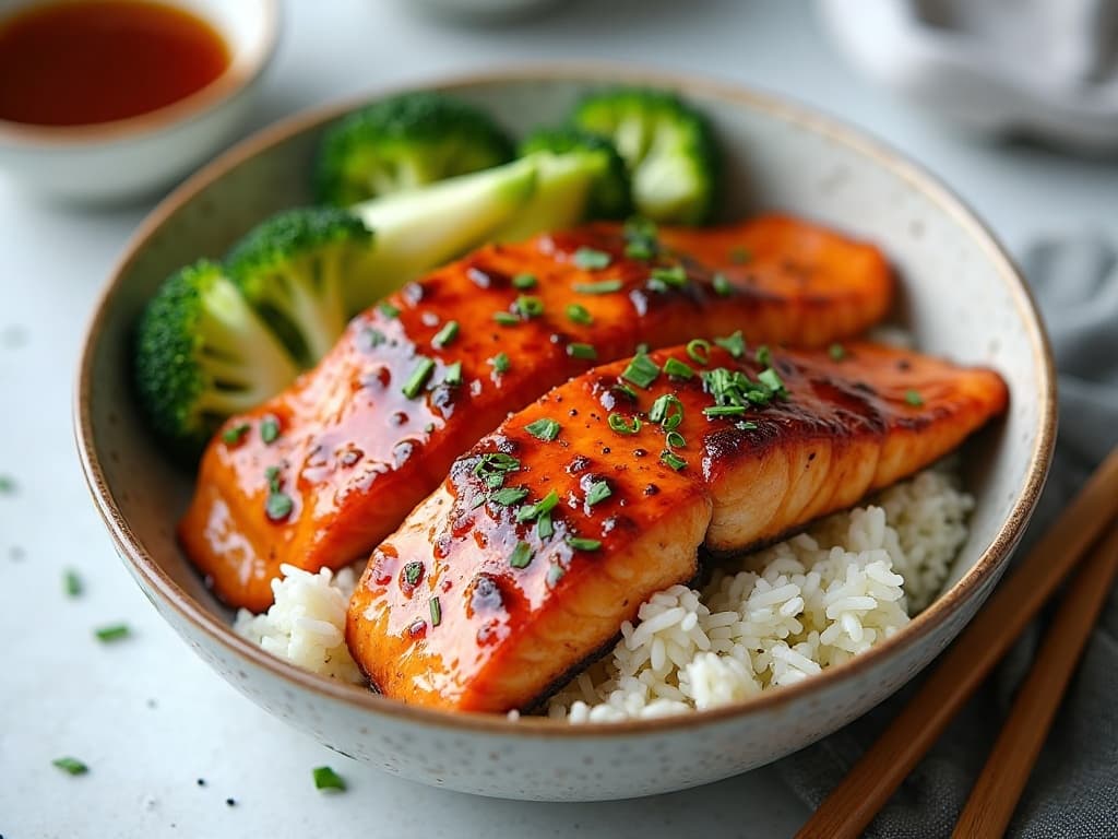 Compact Air Fryer Salmon Teriyaki Bowls