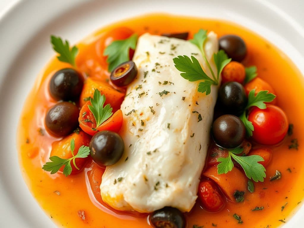 Mediterranean Baked Cod with Olives and Tomatoes