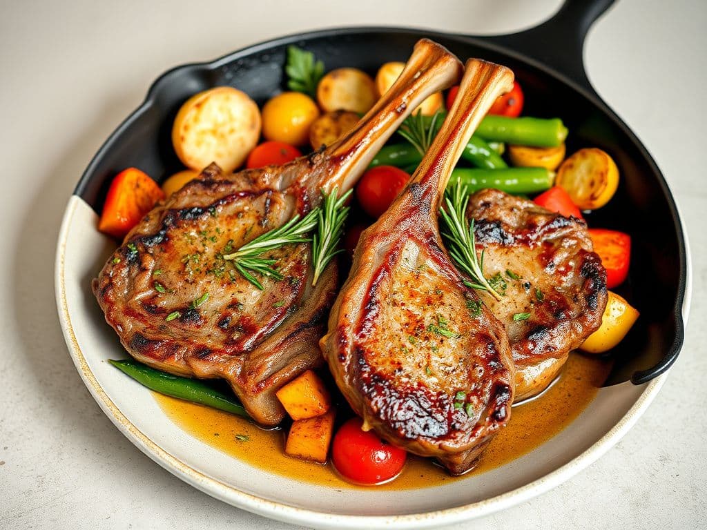 Pan-Seared Rosemary Garlic Lamb Chops