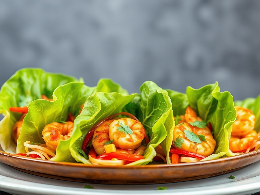 Spicy Shrimp Lettuce Cups