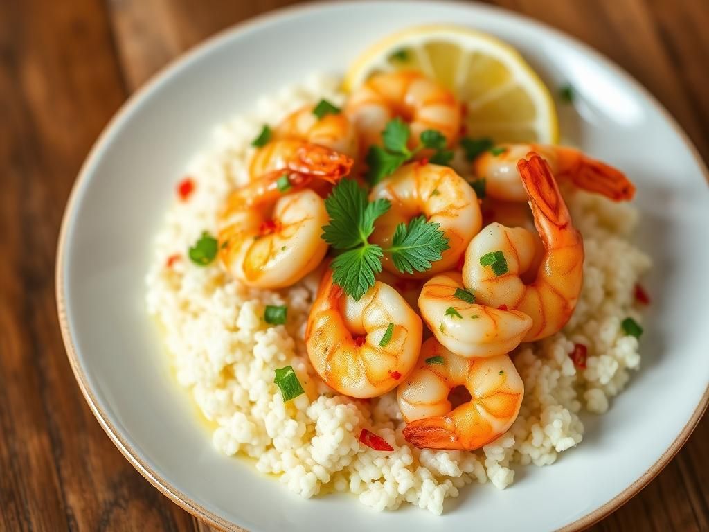 Garlic Shrimp with Cauliflower Rice