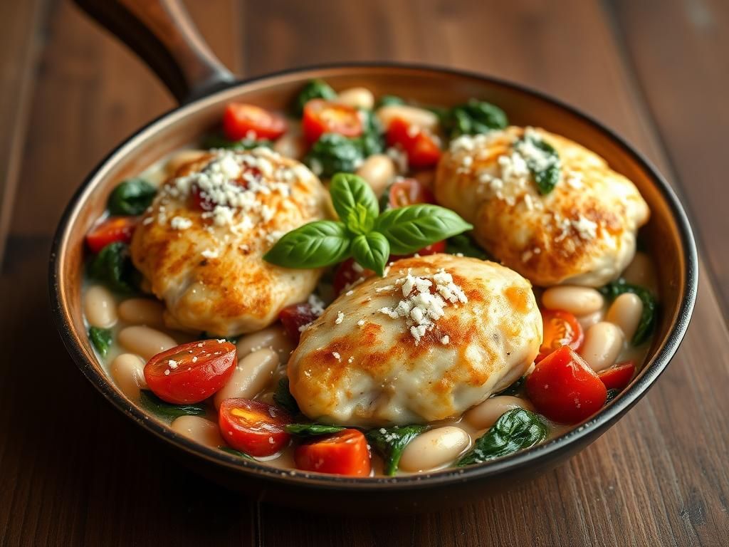 Tuscan White Bean Chicken Skillet
